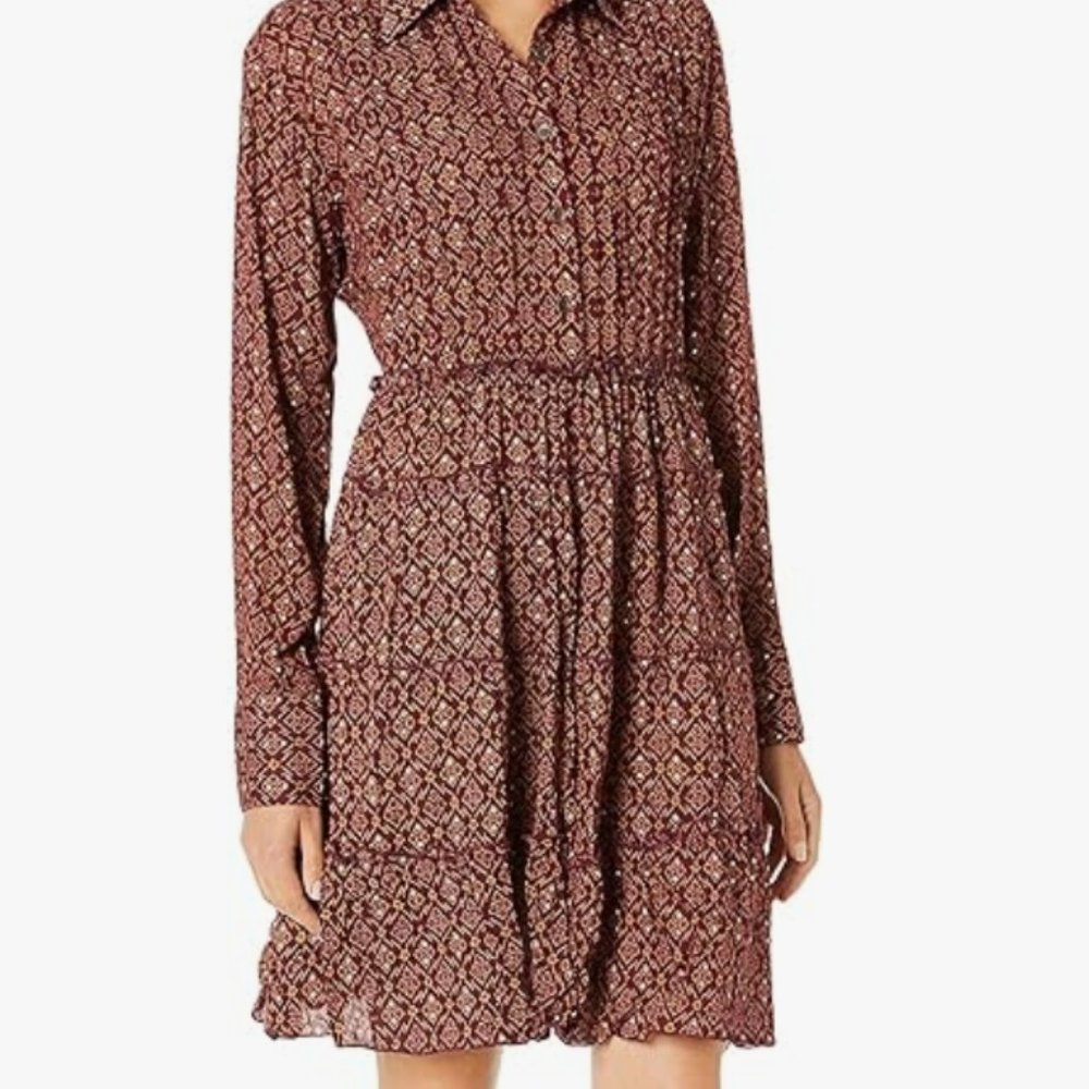 Angie Ruffled Long Sleeve Dress Size M NWT